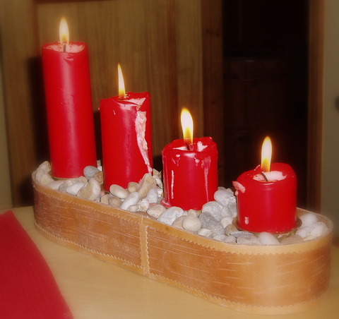 Adventsljusstake med fyra ljus